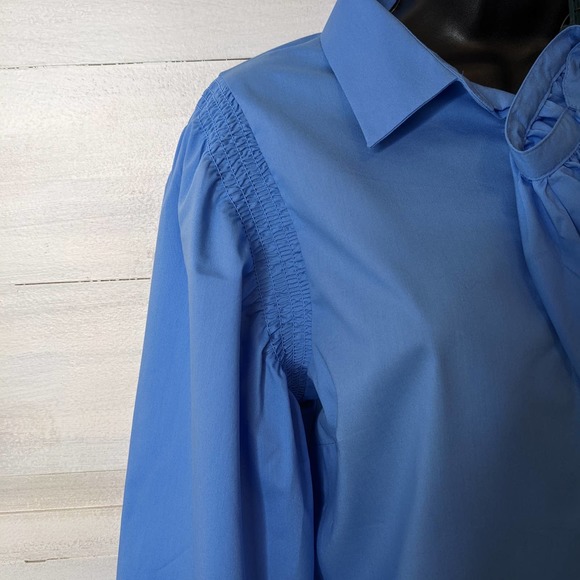 Worthington Blue Blouse with Puffy Sleeves Size M NWT - Picture 4 of 4